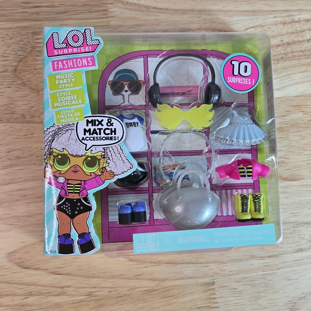 LOL Surprise Fashions Music Party Style 10 Surprises Doll Accessories Set